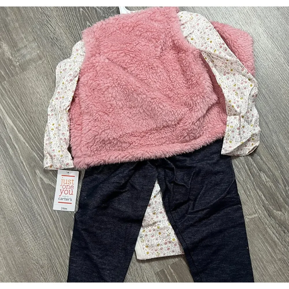 Just One You Baby Girls' Sherpa Top and Bottom Set - Size 24 Months - NWT